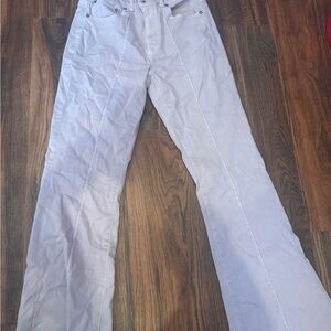 American Eagle Outfitters White Flare Wide Leg Jeans